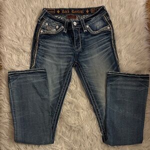 Rock Revival Straight Leg Jeans in Dark Blue
